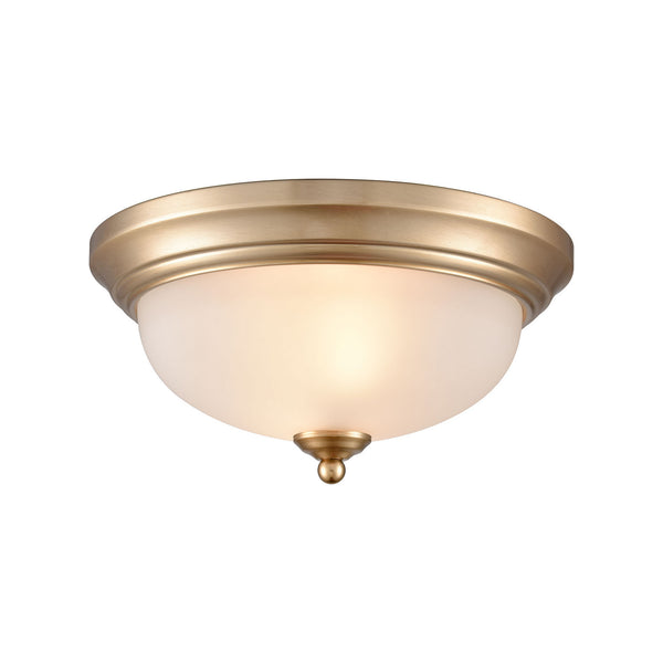 ELK Home - 7002FM/50 - Two Light Flush Mount - Basics - Satin Gold from Lighting & Bulbs Unlimited in Charlotte, NC