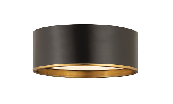 Z-Lite - 2303F3-MB-RB - Three Light Flush Mount - Arlo - Matte Black / Rubbed Brass from Lighting & Bulbs Unlimited in Charlotte, NC