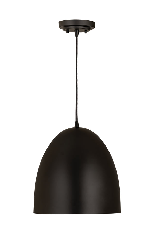 Z-Lite - 6012P12-SBK - One Light Pendant - Z Studio Dome Pendant - Matte Black from Lighting & Bulbs Unlimited in Charlotte, NC
