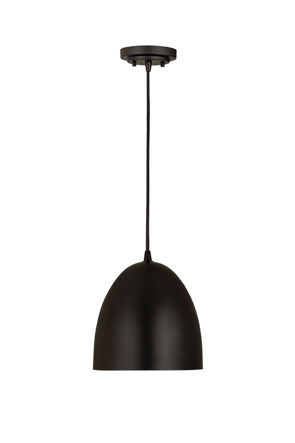 Z-Lite - 6012P9-SBK - One Light Pendant - Z Studio Dome Pendant - Matte Black from Lighting & Bulbs Unlimited in Charlotte, NC
