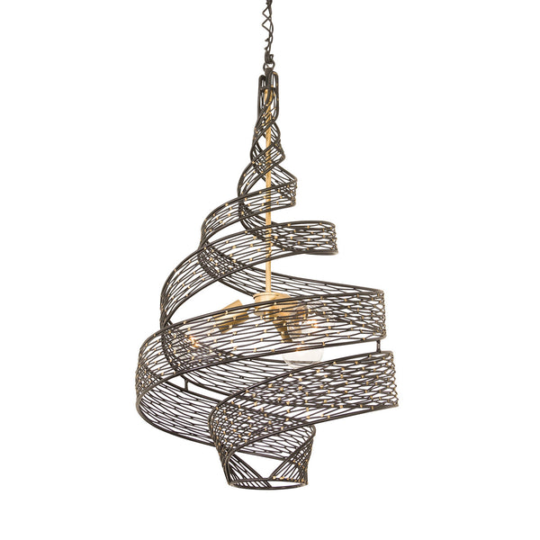 Varaluz - 240P03MBFG - Three Light Pendant - Flow - Matte Black/French Gold from Lighting & Bulbs Unlimited in Charlotte, NC