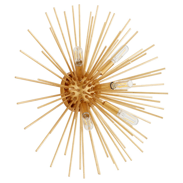 Quorum - 300-5-74 - Five Light Ceiling Mount - ELECTRA - Gold Leaf from Lighting & Bulbs Unlimited in Charlotte, NC