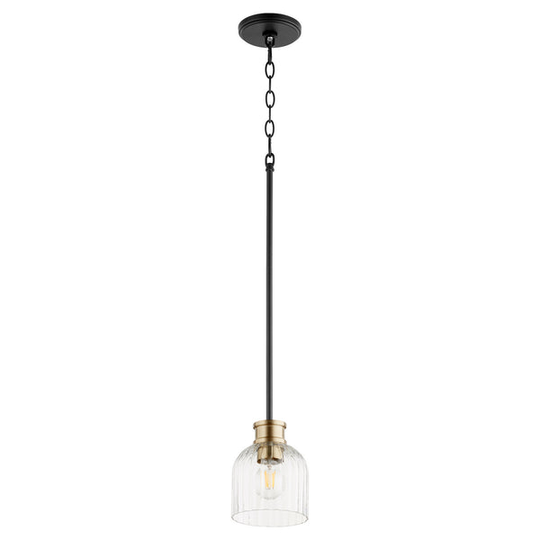 Quorum - 310-6980 - One Light Pendant - Monarch - Textured Black w/ Aged Brass from Lighting & Bulbs Unlimited in Charlotte, NC