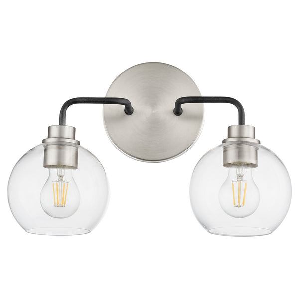 Quorum - 572-2-6965 - Two Light Vanity - Clarion - Textured Black w/ Satin Nickel from Lighting & Bulbs Unlimited in Charlotte, NC