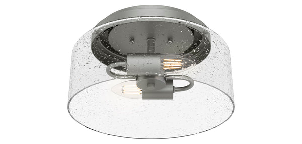 Hunter - 19014 - Two Light Flush Mount - Hartland - Matte Silver from Lighting & Bulbs Unlimited in Charlotte, NC