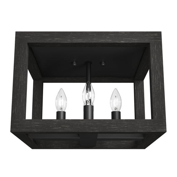 Hunter - 19088 - Four Light Flush Mount - Squire Manor - Matte Black from Lighting & Bulbs Unlimited in Charlotte, NC