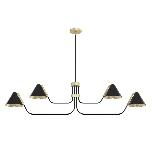 Hunter - 19206 - Four Light Chandelier - Grove Isle - Matte Black from Lighting & Bulbs Unlimited in Charlotte, NC