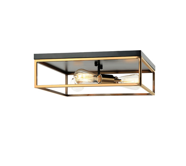Justice Designs - NSH-4490-MBBR - Three Light Flush-Mount - Knox - Matte Black w/ Brass from Lighting & Bulbs Unlimited in Charlotte, NC