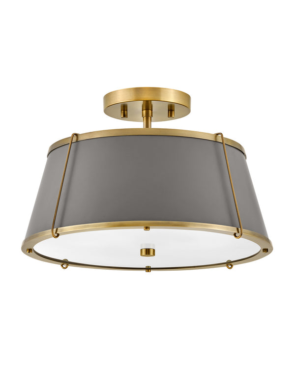 Hinkley - 4893LDB - LED Semi-Flush Mount - Clarke - Lacquered Dark Brass from Lighting & Bulbs Unlimited in Charlotte, NC