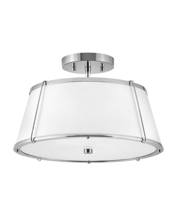 Hinkley - 4893PN - LED Semi-Flush Mount - Clarke - Polished Nickel from Lighting & Bulbs Unlimited in Charlotte, NC