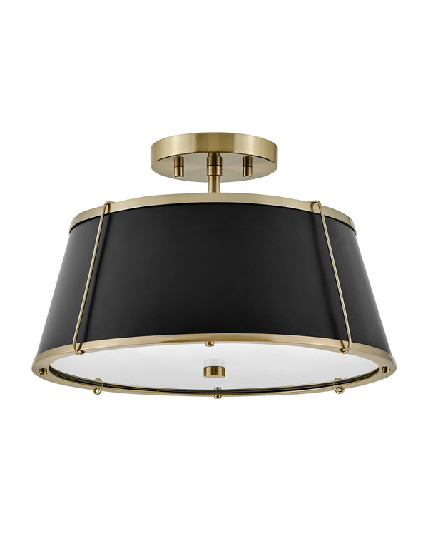 Hinkley - 4893WS - LED Semi-Flush Mount - Clarke - Warm Brass from Lighting & Bulbs Unlimited in Charlotte, NC