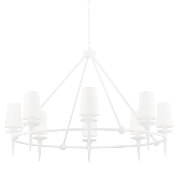 Hudson Valley - 6648-WP - Eight Light Chandelier - Torch - White Plaster from Lighting & Bulbs Unlimited in Charlotte, NC