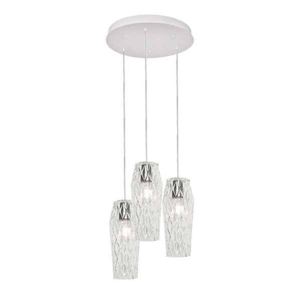 AFX Lighting - CNDP05MBCLRND3 - Three Light Pendant - Candice - Satin Nickel from Lighting & Bulbs Unlimited in Charlotte, NC