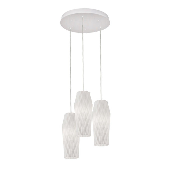 AFX Lighting - CNDP05MBWHRND3 - Three Light Pendant - Candice - Satin Nickel from Lighting & Bulbs Unlimited in Charlotte, NC