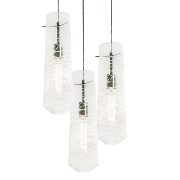 AFX Lighting - SPP05MBSNCLRND3 - Three Light Pendant - Spun - Satin Nickel from Lighting & Bulbs Unlimited in Charlotte, NC