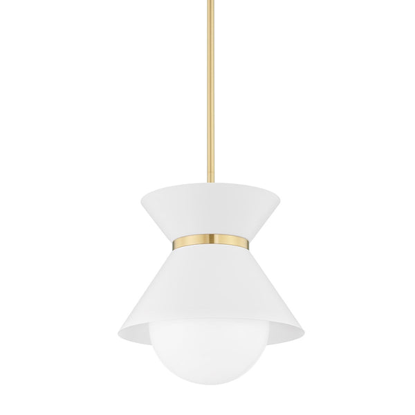 Troy Lighting - F8615-SWH/PBR - One Light Pendant - Scout - Soft White/Patina Brass from Lighting & Bulbs Unlimited in Charlotte, NC