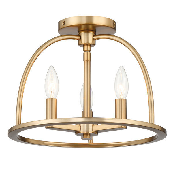 Crystorama - ABB-3003-VG_CEILING - Three Light Ceiling Mount - Abbott - Vibrant Gold from Lighting & Bulbs Unlimited in Charlotte, NC