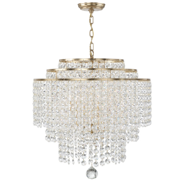Crystorama - GAB-B7305-GA - Six Light Chandelier - Gabrielle - Antique Gold from Lighting & Bulbs Unlimited in Charlotte, NC