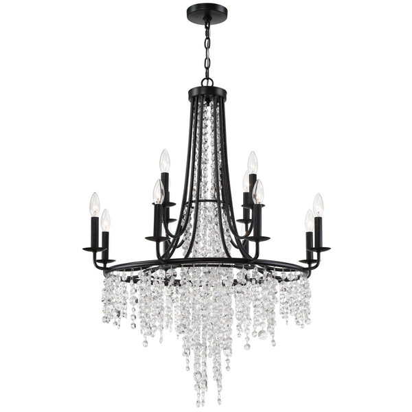 Crystorama - GAB-B7312-MK - 12 Light Chandelier - Gabrielle - Matte Black from Lighting & Bulbs Unlimited in Charlotte, NC