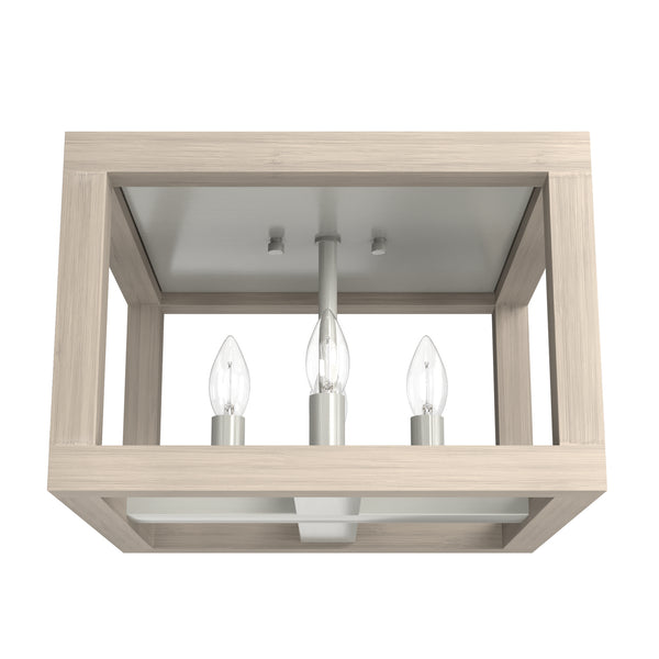 Hunter - 19089 - Four Light Flush Mount - Squire Manor - Brushed Nickel from Lighting & Bulbs Unlimited in Charlotte, NC