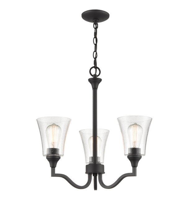 Millennium - 2113-MB - Three Light Chandelier - Caily - Matte Black from Lighting & Bulbs Unlimited in Charlotte, NC