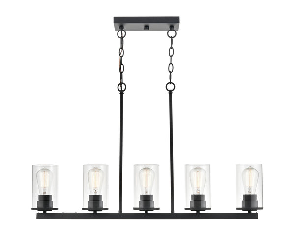 Millennium - 2725-MB - Five Light Pendant - Verlana - Matte Black from Lighting & Bulbs Unlimited in Charlotte, NC