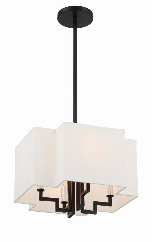 Minka-Lavery - 2954-572 - Four Light Pendant/Semi Flush Mount - Upham Estates - Coal W/Polished Nickel Highlig from Lighting & Bulbs Unlimited in Charlotte, NC