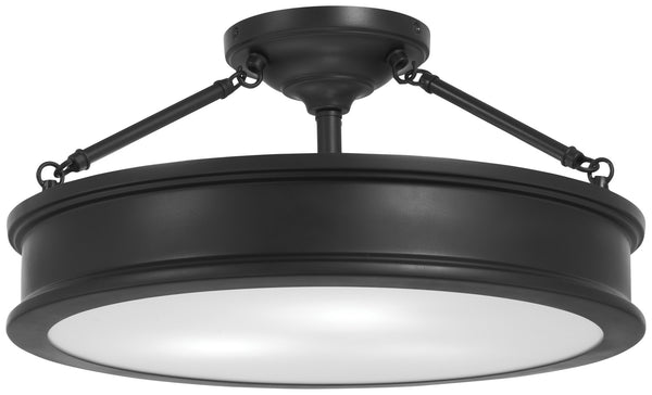 Minka-Lavery - 4177-66A - Three Light Semi Flush Mount - Harbour Point - Coal from Lighting & Bulbs Unlimited in Charlotte, NC