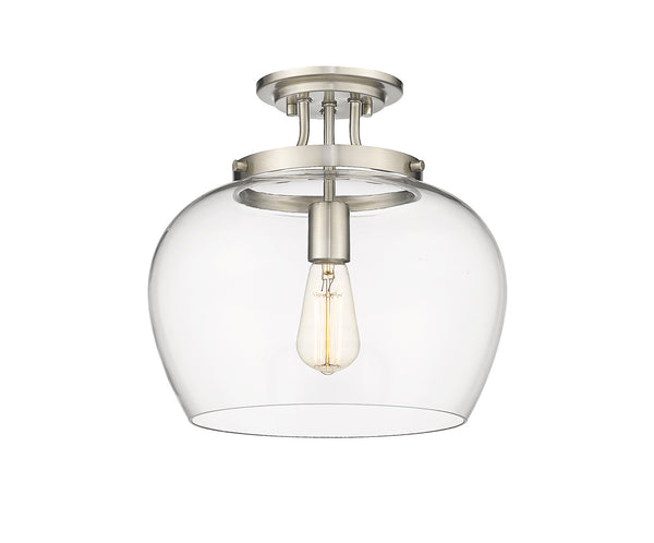 Z-Lite - 473SF13-BN - One Light Semi Flush Mount - Joliet - Brushed Nickel from Lighting & Bulbs Unlimited in Charlotte, NC