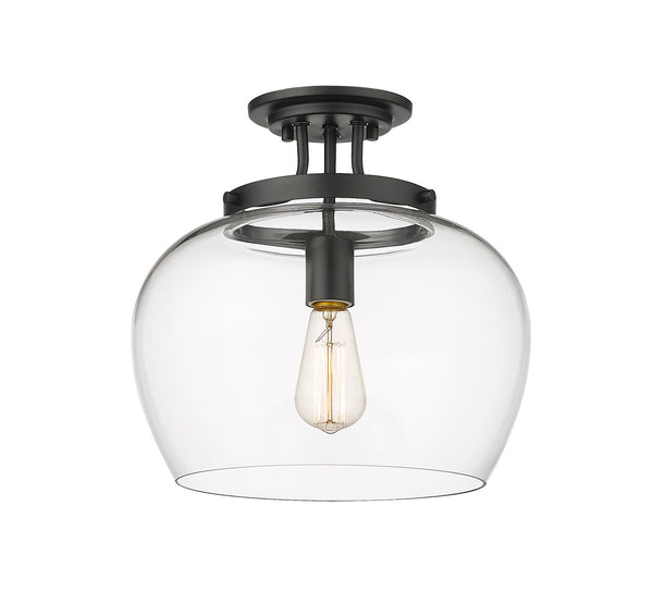 Z-Lite - 473SF13-MB - One Light Semi Flush Mount - Joliet - Matte Black from Lighting & Bulbs Unlimited in Charlotte, NC
