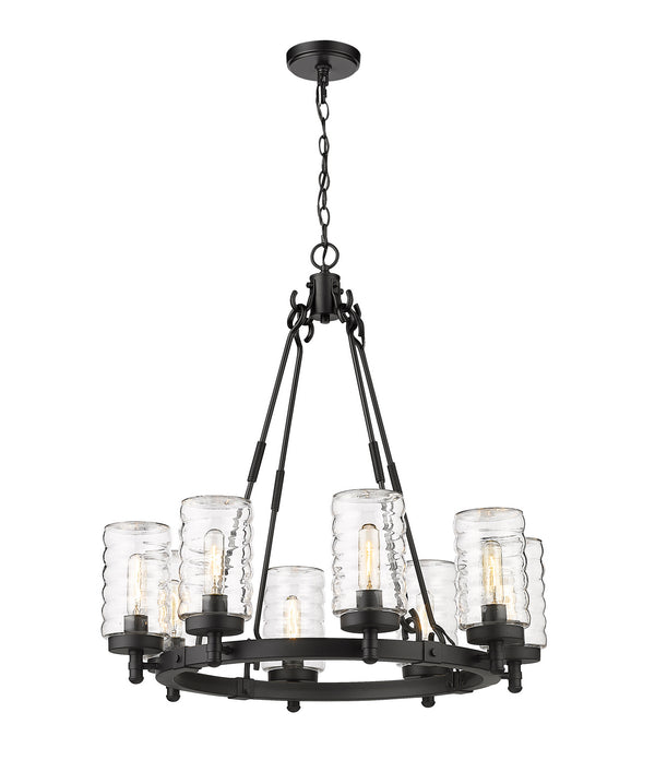 Z-Lite - 588-8BK - Eight Light Outdoor Pendant - Tahoe - Matte Black from Lighting & Bulbs Unlimited in Charlotte, NC