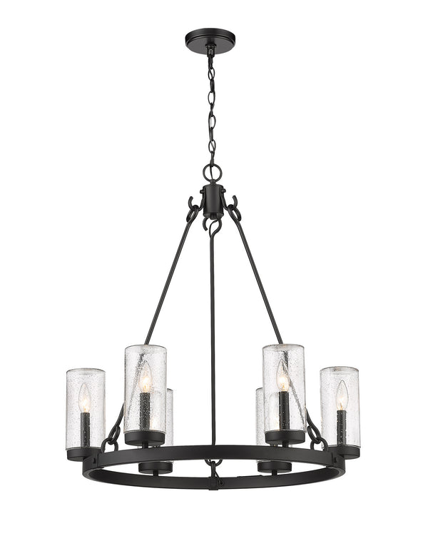 Z-Lite - 589-6BK - Six Light Outdoor Pendant - Marlow - Matte Black from Lighting & Bulbs Unlimited in Charlotte, NC
