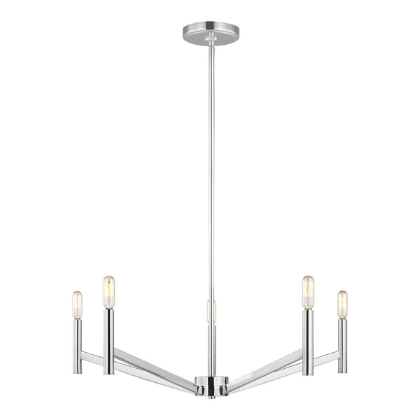 Visual Comfort Studio - 3124305-05 - Five Light Chandelier - Vector - Chrome from Lighting & Bulbs Unlimited in Charlotte, NC