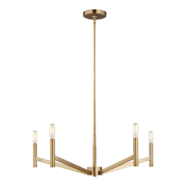 Visual Comfort Studio - 3124305-848 - Five Light Chandelier - Vector - Satin Brass from Lighting & Bulbs Unlimited in Charlotte, NC