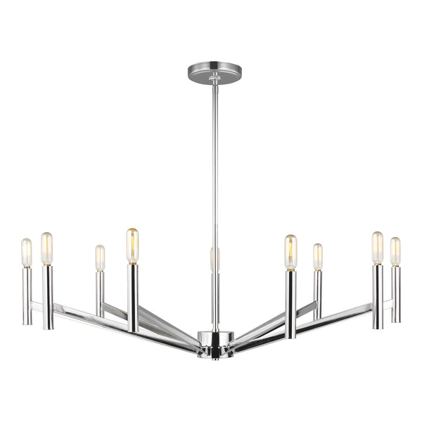 Visual Comfort Studio - 3124309-05 - Nine Light Chandelier - Vector - Chrome from Lighting & Bulbs Unlimited in Charlotte, NC