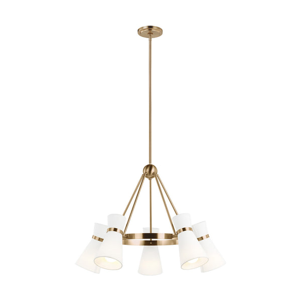 Visual Comfort Studio - 3190505-848 - Five Light Chandelier - Clark - Satin Brass from Lighting & Bulbs Unlimited in Charlotte, NC