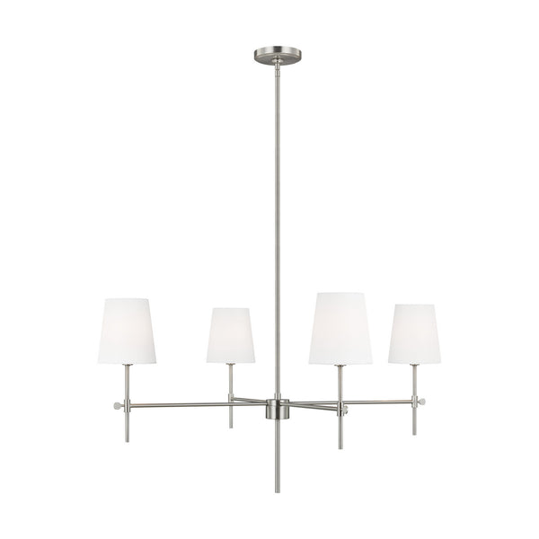 Visual Comfort Studio - 3287204-962 - Four Light Chandelier - Baker - Brushed Nickel from Lighting & Bulbs Unlimited in Charlotte, NC