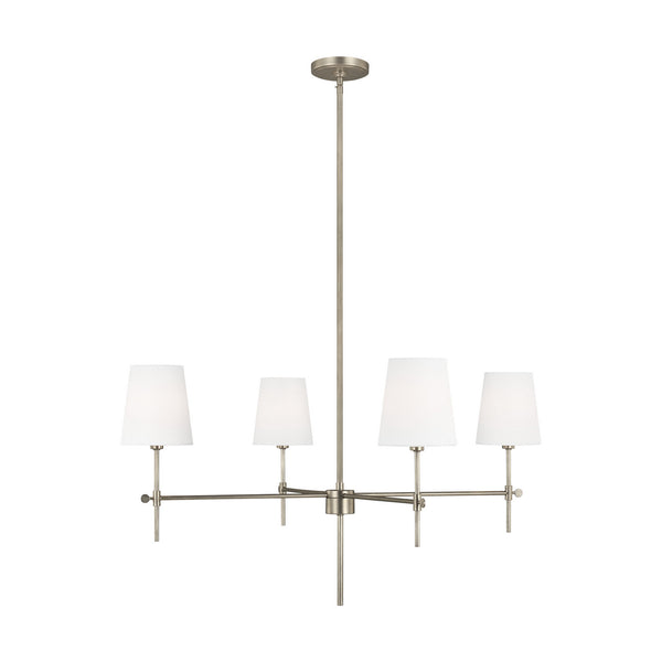 Visual Comfort Studio - 3287204-965 - Four Light Chandelier - Baker - Antique Brushed Nickel from Lighting & Bulbs Unlimited in Charlotte, NC