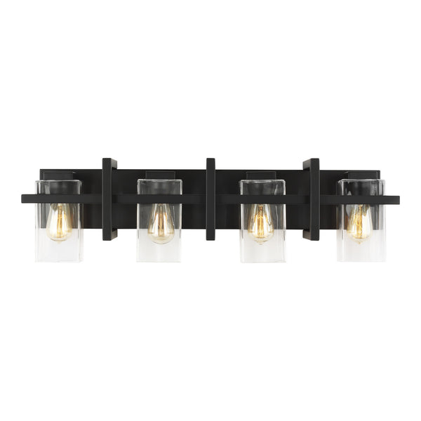 Generation Lighting - 4441504-112 - Four Light Wall / Bath - Mitte - Midnight Black from Lighting & Bulbs Unlimited in Charlotte, NC