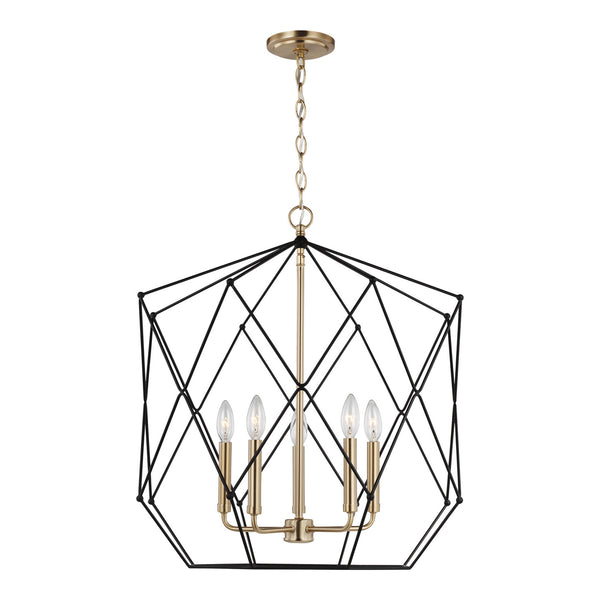 Visual Comfort Studio - 5334105-848 - Five Light Lantern - Zarra - Satin Brass from Lighting & Bulbs Unlimited in Charlotte, NC