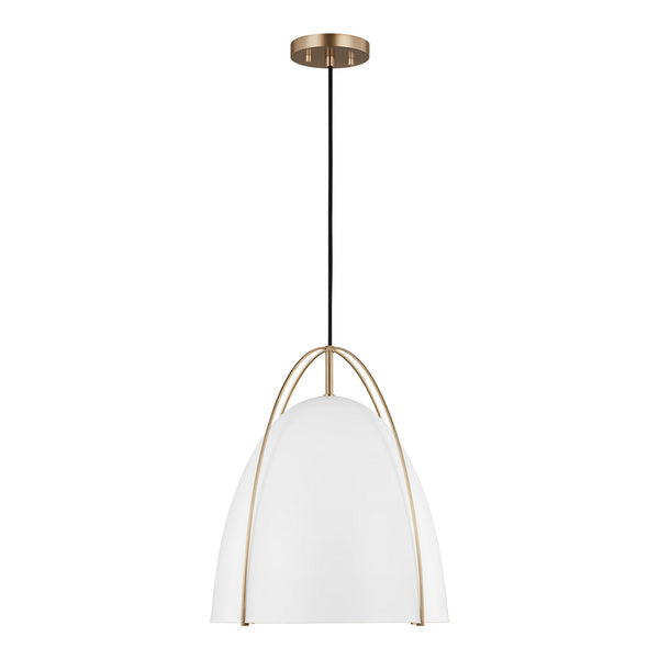 Visual Comfort Studio - 6651801EN3-848 - One Light Pendant - Norman - Satin Brass from Lighting & Bulbs Unlimited in Charlotte, NC