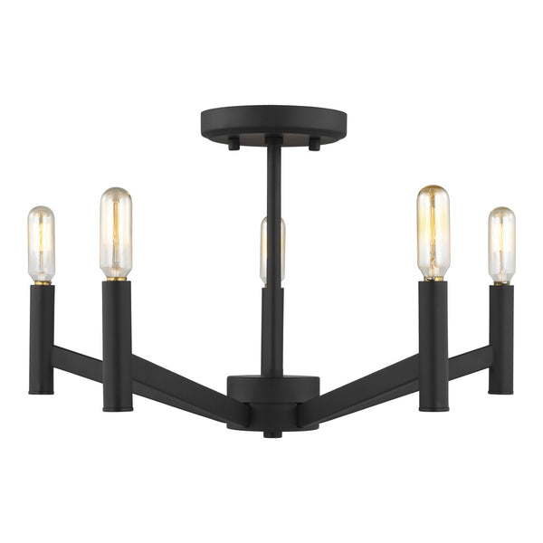 Visual Comfort Studio - 7724305-112 - Five Light Semi-Flush Mount - Vector - Midnight Black from Lighting & Bulbs Unlimited in Charlotte, NC