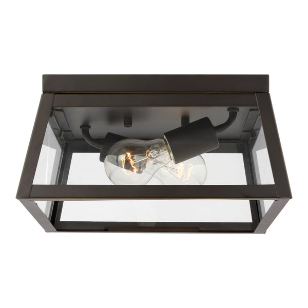 Visual Comfort Studio - 7848402-71 - Two Light Outdoor Flush Mount - Founders - Antique Bronze from Lighting & Bulbs Unlimited in Charlotte, NC