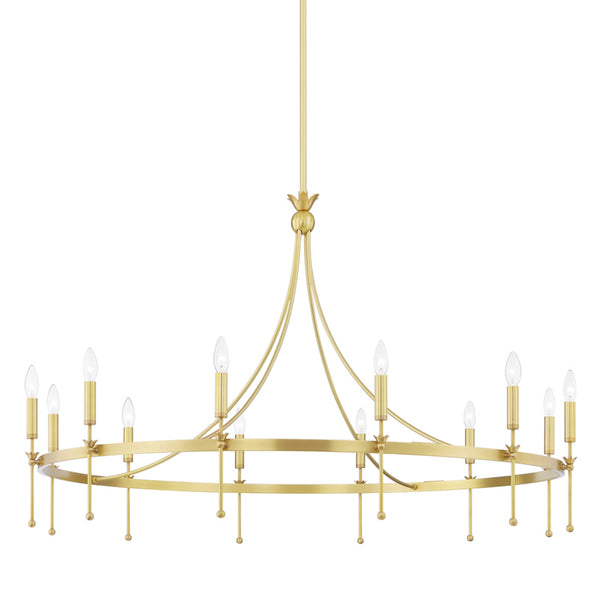 Hudson Valley - 4351-AGB - 12 Light Chandelier - Gates - Aged Brass from Lighting & Bulbs Unlimited in Charlotte, NC