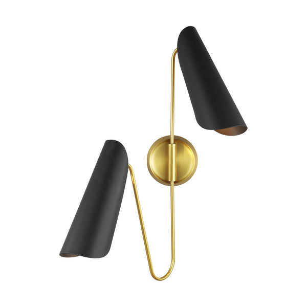 Visual Comfort Studio - AEW1002BBSMBK - Two Light Wall Sconce - Tresa - Midnight Black and Burnished Brass from Lighting & Bulbs Unlimited in Charlotte, NC