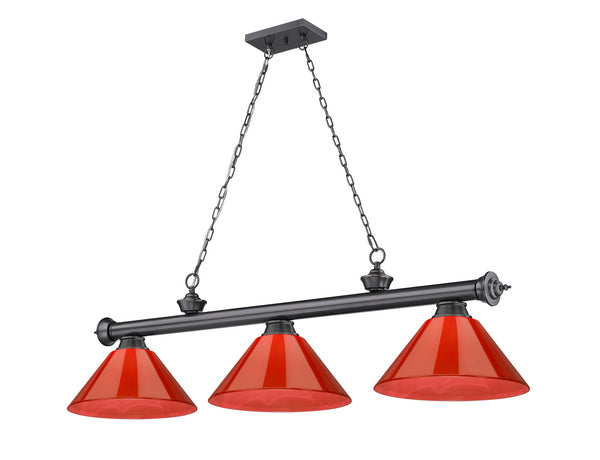 Z-Lite - 2306-3BP-ARBG - Three Light Billiard - Cordon - Bronze Plate from Lighting & Bulbs Unlimited in Charlotte, NC