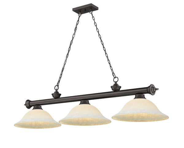 Z-Lite - 2306-3BRZ-WM16 - Three Light Billiard - Cordon - Bronze from Lighting & Bulbs Unlimited in Charlotte, NC