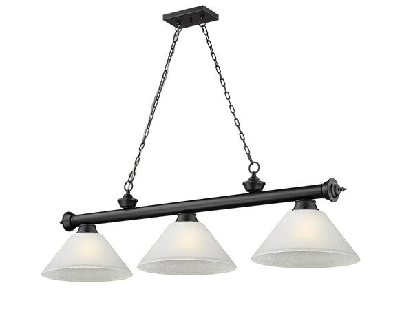 Z-Lite - 2306-3MB-AWL14 - Three Light Billiard - Cordon - Matte Black from Lighting & Bulbs Unlimited in Charlotte, NC