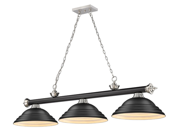 Z-Lite - 2306-3MB-BN-SMB - Three Light Billiard - Cordon - Matte Black / Brushed Nickel from Lighting & Bulbs Unlimited in Charlotte, NC