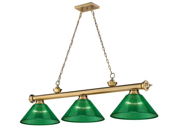 Z-Lite - 2306-3RB-ARG - Three Light Billiard - Cordon - Rubbed Brass from Lighting & Bulbs Unlimited in Charlotte, NC